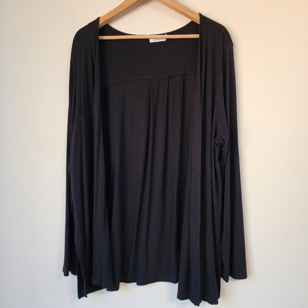 Reitmans Women Open Front Cardigan Black XXL/TTG, Long Sleeve,Viscose Blend Flaw